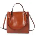 100% Genuine Leather Women Tote Bag Large Capacity High Quality Cowhide Women's Shoulder Bags Wrinkled Opening Fashion Handbag